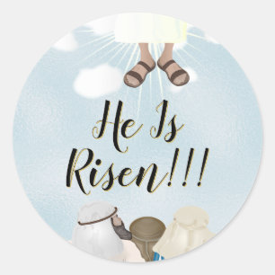 Sticker Rond Pâques Christ est ressuscité