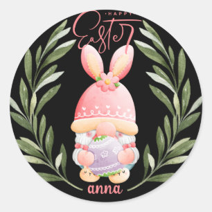 Sticker Rond pâques heureux