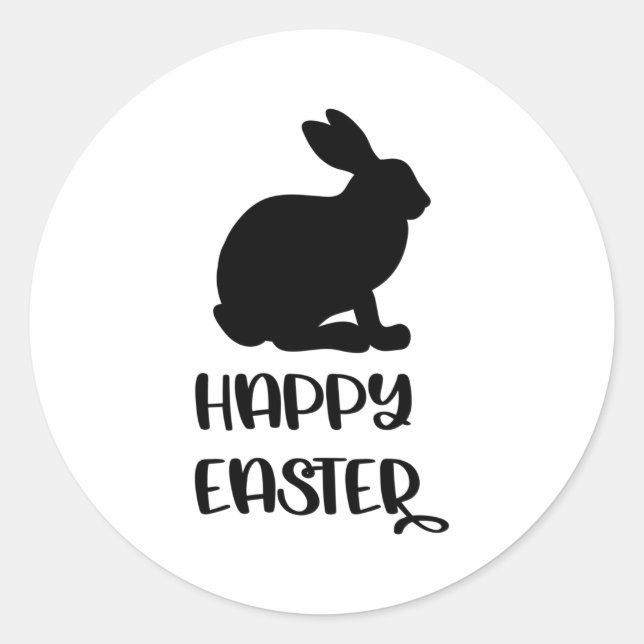 Sticker Rond pâques heureux (Devant)