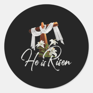 Sticker Rond Pâques Il Est Ressuscité Pour Les Chrétiens 4