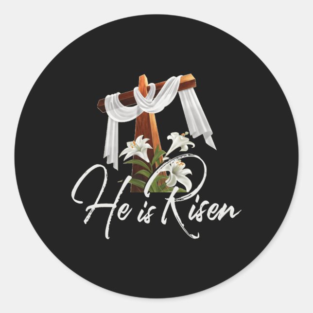 Sticker Rond Pâques Il Est Ressuscité Pour Les Chrétiens 4 (Devant)