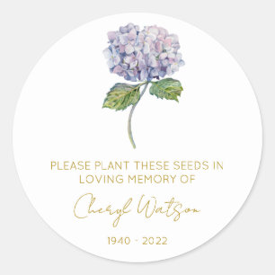Sticker Rond Paquet de graines mémorial d'hortensia simple