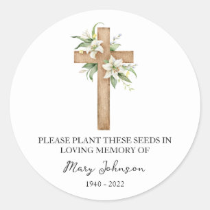 Sticker Rond Paquet de semences funéraires Mémorial Lily & Cros