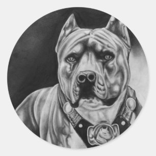 STICKER ROND PAQUET ROND D'AUTOCOLLANT DE PITBULL DE 20