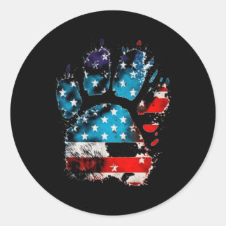 Sticker Rond Paquets De Patriotisme Paquets De Chat Sur Le Drap