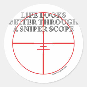 Sticker Rond Par le biais d'une étendue de sniper