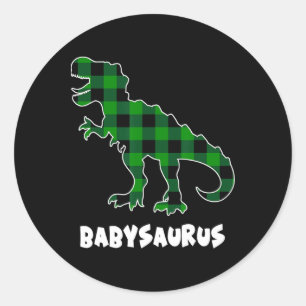 Sticker Rond Par Saurus T-rex Dinosaures Carreaux St Patricks D