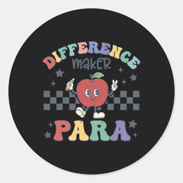 Sticker Rond Para enseignant Paraprofessionnel de l'artisan de  (Devant)