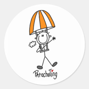 Sticker Rond Parachuting