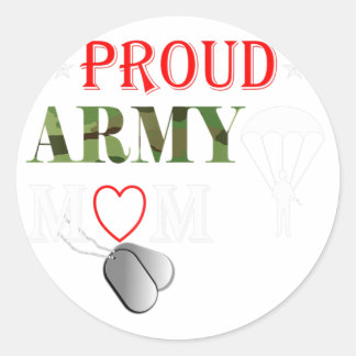 Sticker Rond Parachutiste de l'Armée Fière Maman Vêtements Aéri