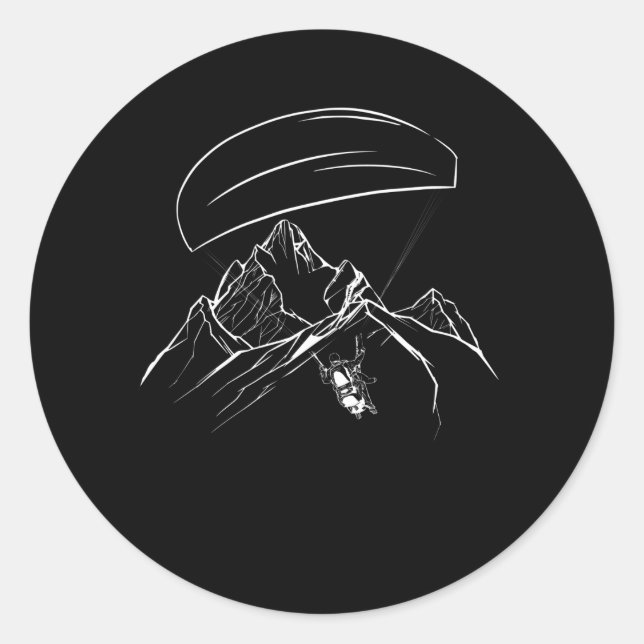 Sticker Rond Paraglider Mountains Glide Adventure (Devant)