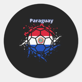Sticker Rond Paraguay Soccer Paraguayan Flag Futbol Fan Jersey 