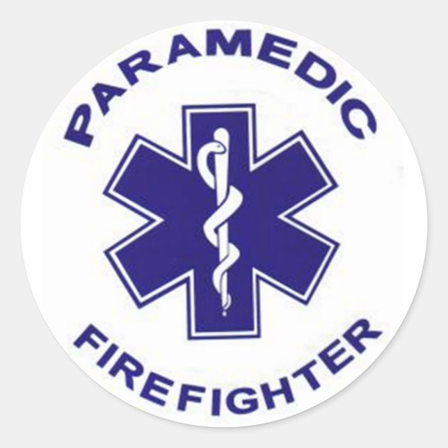 Sticker Rond Paramedic du pompier (Devant)