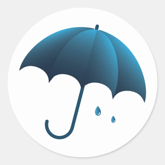 Sticker Rond Parapluie d'aventure de jour de pluie / Autocollan (Devant)