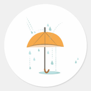 Sticker Rond Parapluie de pluie