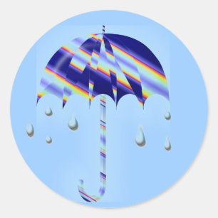 Sticker Rond Parapluie de printemps