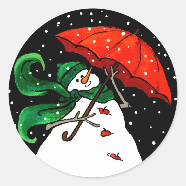 STICKER ROND PARAPLULA ROUGE (Devant)