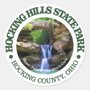 Sticker Rond Parc d'état de collines de Hocking