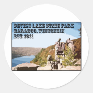 Sticker Rond Parc d'état de Devil's Lake