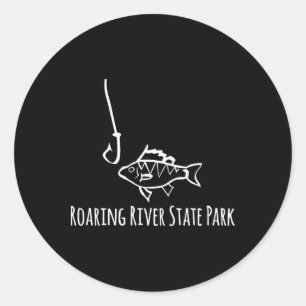 Sticker Rond Parc d'État de Roaring River Pêche drôle Poisson P
