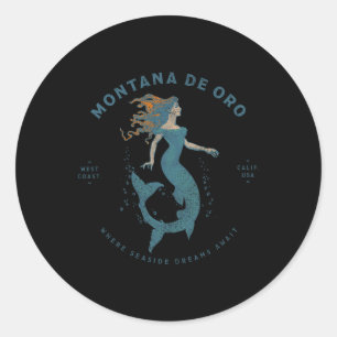 Sticker Rond Parc d'état du Montana De Oro Los Osos Rétro M Vin
