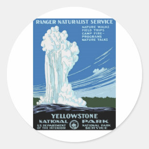 Sticker Rond Parc en pierre jaune - Vieux Geyser fidèle