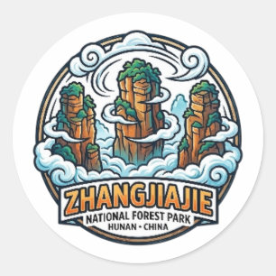 STICKER ROND PARC FORESTIER NATIONAL DE ZHANGJIAJIE