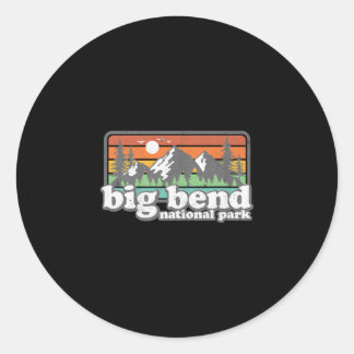 Sticker Rond Parc National Big Bend Randonnée Rétro Camping Sou