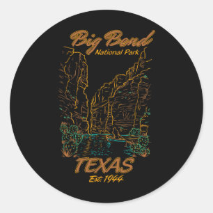 Sticker Rond Parc national de Big Bend Texas Camping Randonnée