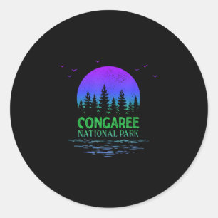 Sticker Rond parc national de Congaree souvenir dégradé coloré