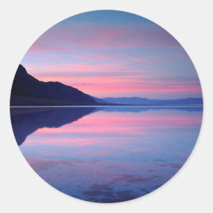Sticker Rond Parc national de Death Valley. Badwater à l'aube