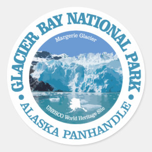 Sticker Rond Parc national de Glacier Bay (couleur)