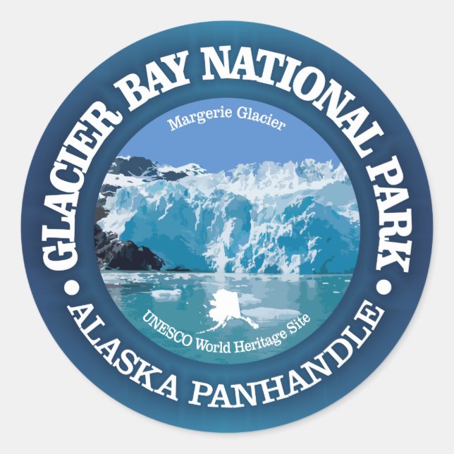 Sticker Rond Parc national de Glacier Bay (couleur) (Devant)