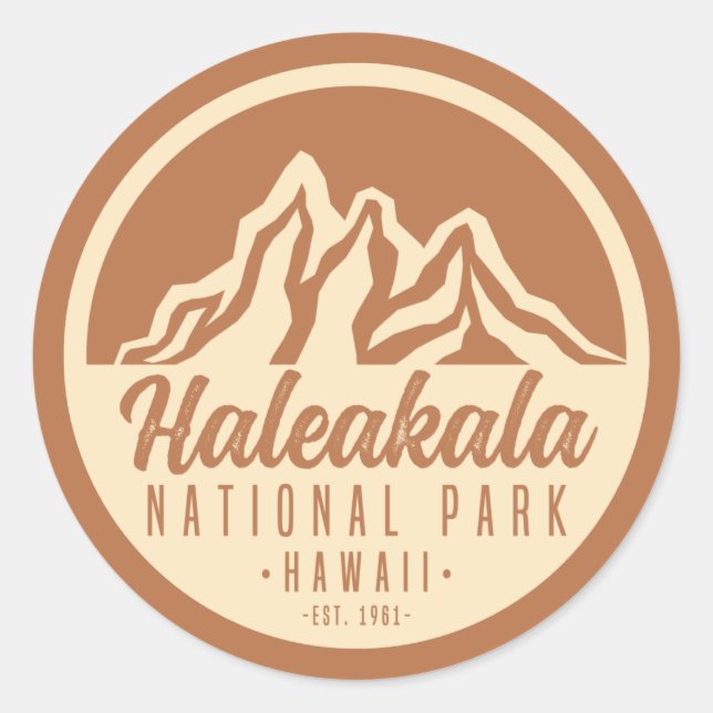 Sticker Rond Parc national de Haleakala Hawaii (Devant)