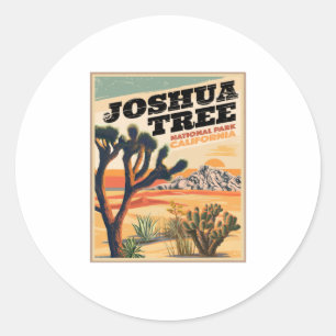 Sticker Rond Parc national de Joshua Tree Vintage extérieur