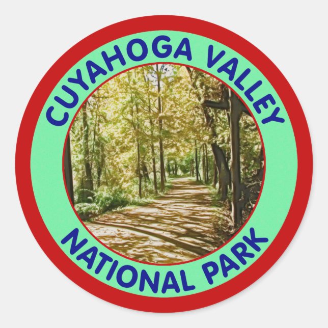 STICKER ROND PARC NATIONAL DE LA VALLÉE DE CUYAHOGA (Devant)