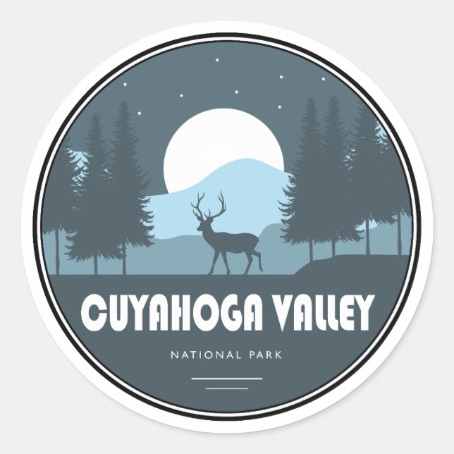 Sticker Rond Parc national de la vallée de Cuyahoga Deer (Devant)