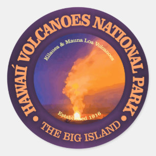 Sticker Rond Parc national de volcans d'Hawaï
