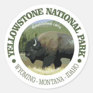 Sticker Rond Parc national de Yellowstone (bison)