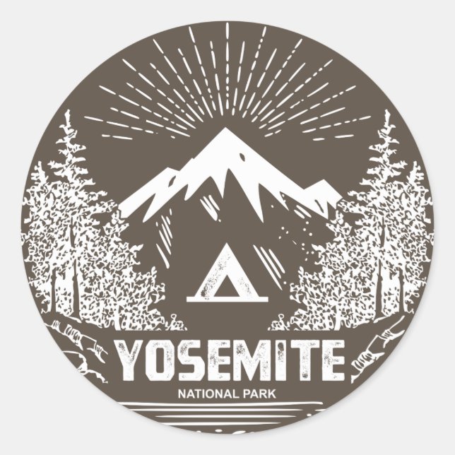 Sticker Rond Parc national de Yosemite (Devant)