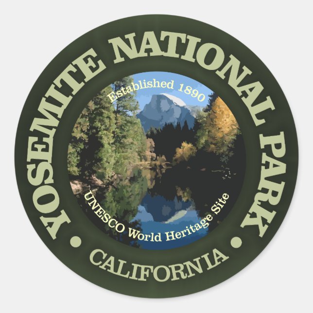 Sticker Rond Parc national de Yosemite 2 (Devant)