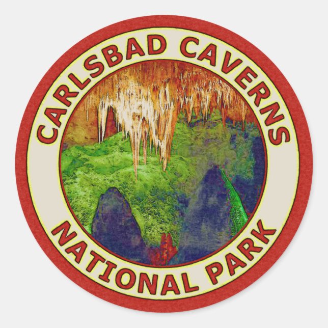 Sticker Rond Parc national des Cavernes Carlsbad (Devant)
