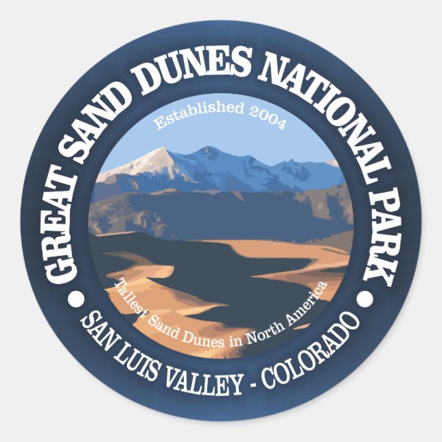 Sticker Rond Parc national des Dunes de sable (Devant)