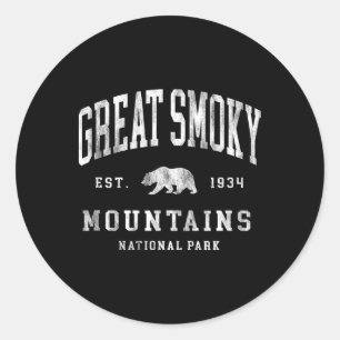 Sticker Rond Parc national des Great Smoky Mountains rétro Homm