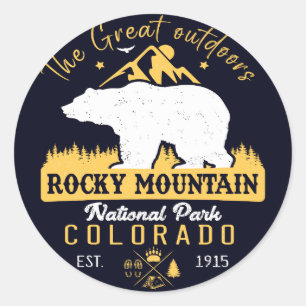 Sticker Rond Parc national des Rocheuses Souvenirs Vintages