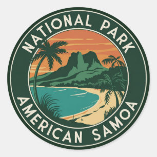 Sticker Rond Parc national des Samoa américaines Emblem rond