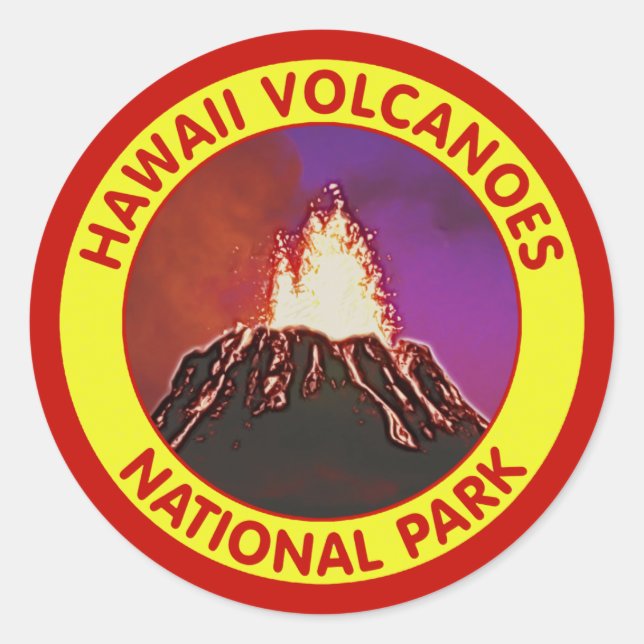 Sticker Rond Parc national des volcans d'Hawaii (Devant)