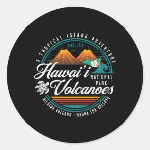 Sticker Rond Parc national des volcans d'Hawaii Kilauea Mauna L