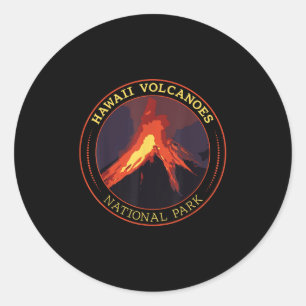 Sticker Rond Parc national des volcans d'Hawaii _ Randonnée de 