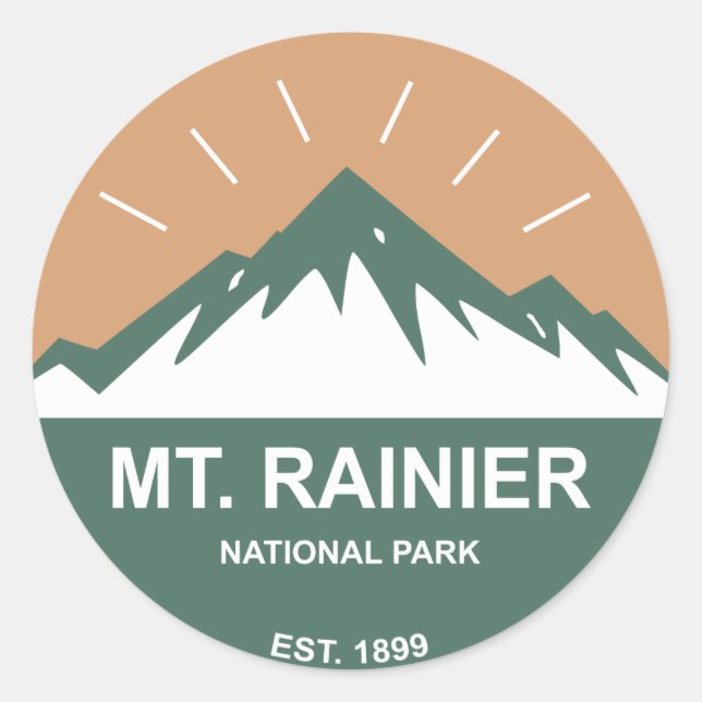 Sticker Rond Parc national du Mont-Rainier (Devant)